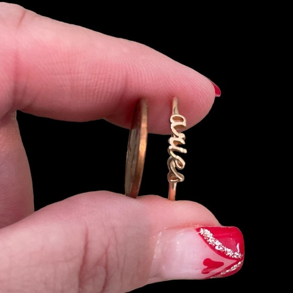 Aries Zodiac Dainty Lightweight Gold Tone Copper Ring - Picture 5 of 11